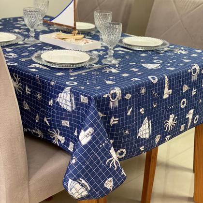 Imagem de Toalha de Mesa Fundo do Mar Praia Retangular 8 Lugares 1,40 x 2,40