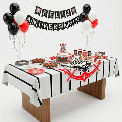 Imagem de Toalha De Mesa G Decoração Corinthians Festa TNT 1,40x1,03cm