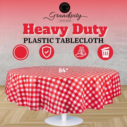 Imagem de Toalha de mesa Grandipity Red Gingham Checkered Plastic 84 polegadas