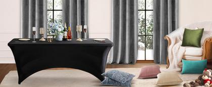 Imagem de Toalha de mesa Heochy para mesa retangular de 6 pés - preta (4 unidades)