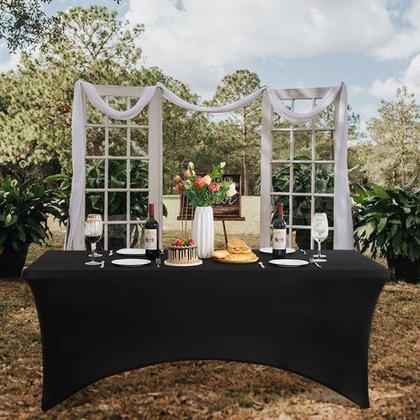 Imagem de Toalha de mesa Heochy para mesa retangular de 6 pés - preta (4 unidades)