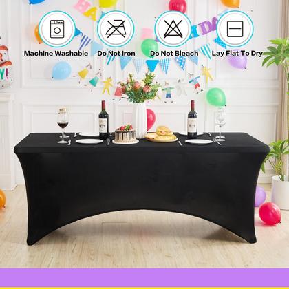 Imagem de Toalha de mesa Heochy para mesa retangular de 6 pés - preta (4 unidades)