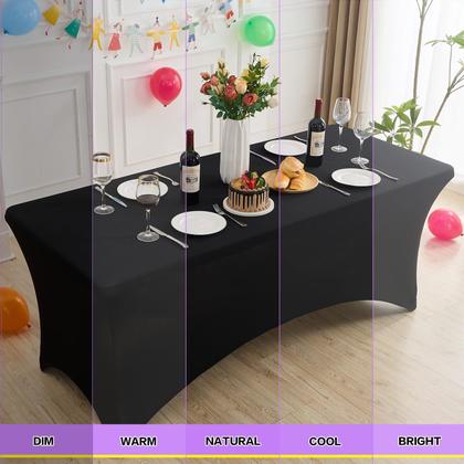 Imagem de Toalha de mesa Heochy para mesa retangular de 6 pés - preta (4 unidades)