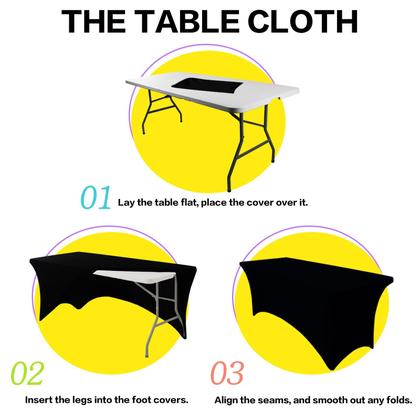 Imagem de Toalha de mesa Heochy para mesa retangular de 6 pés - preta (4 unidades)