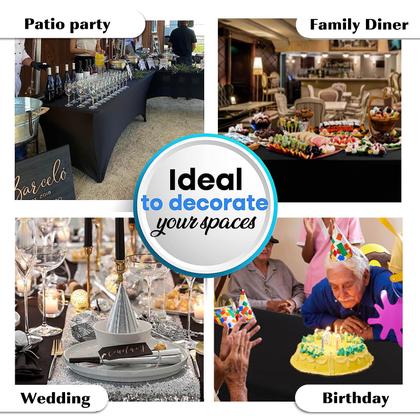 Imagem de Toalha de mesa Heochy para mesa retangular de 6 pés - preta (4 unidades)