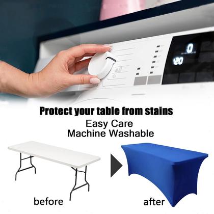 Imagem de Toalha de mesa Hussome, pacote com 2, 8 pés, retângulo, elastano azul royal