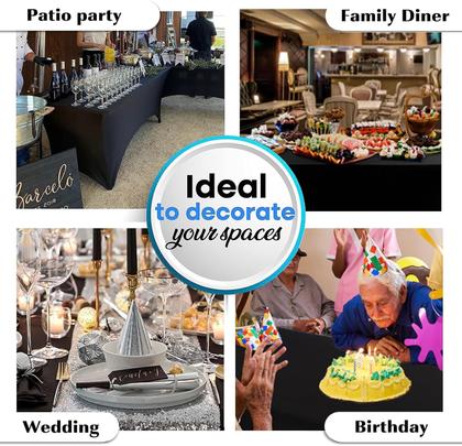 Imagem de Toalha de mesa Hussome, pacote com 2, 8 pés, retângulo, elastano azul royal