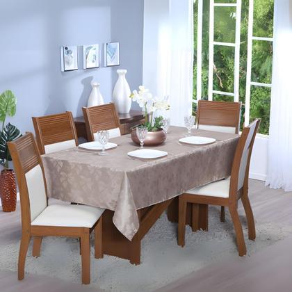 Imagem de Toalha De Mesa Jacquard 10 Lugares Retangular Tecido Detalhe