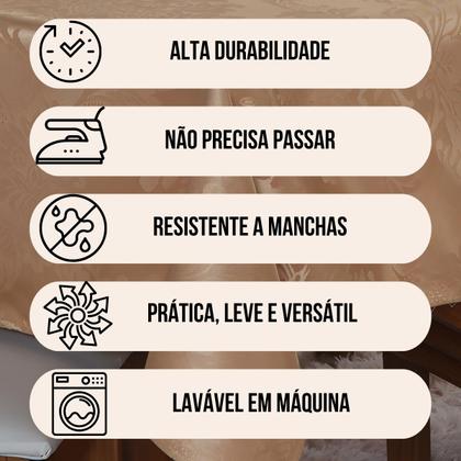 Imagem de Toalha De Mesa Jacquard 10 Lugares Retangular Tecido Detalhe
