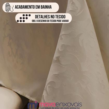 Imagem de Toalha De Mesa Jacquard 10 Lugares Retangular Tecido Detalhe