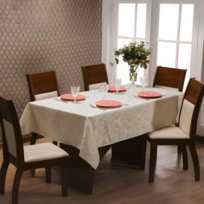 Imagem de Toalha De Mesa Jacquard 10 Lugares Retangular Tecido Detalhe