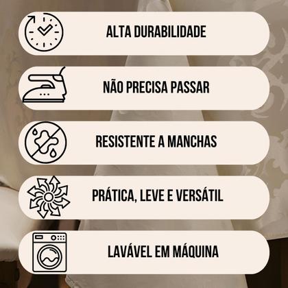 Imagem de Toalha De Mesa Jacquard 12 Lugares Retangular Tecido Detalhe