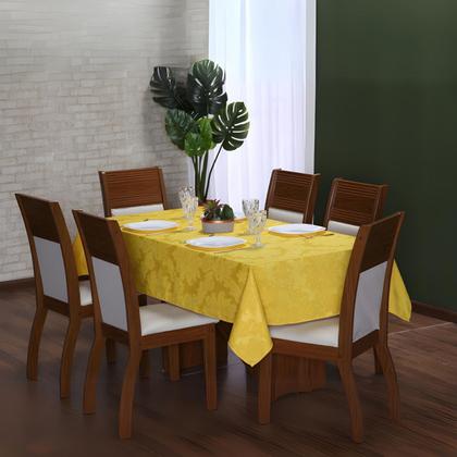 Imagem de Toalha De Mesa Jacquard 12 Lugares Retangular Tecido Detalhe