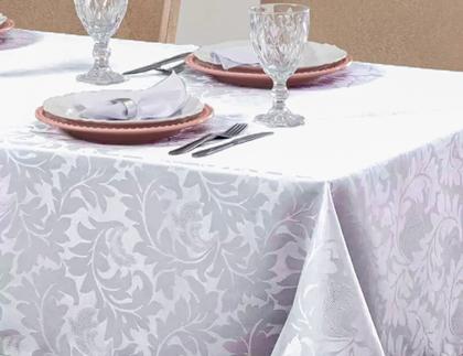 Imagem de Toalha de mesa jacquard retangular 6 lugares jacard