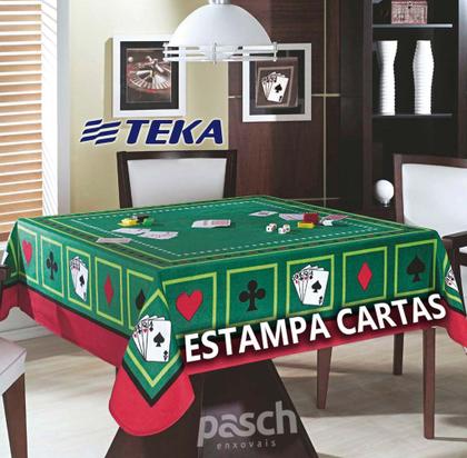 Imagem de Toalha De Mesa Jogos Baralho Aveludada Quadrada 140 x 140cm Teka