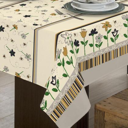 Imagem de Toalha De Mesa Linhão 8 Lugares Retangular Margaridas