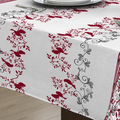 Imagem de Toalha De Mesa Linhão 8 Lugares Retangular Pássaros