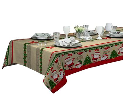 Imagem de Toalha de Mesa Linhão Retangular 6 Lugares Natal 1,40 x 2,10