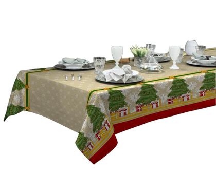 Imagem de Toalha de Mesa Linhão Retangular 6 Lugares Natal 1,40 x 2,10