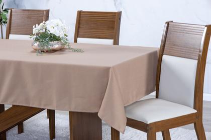 Imagem de Toalha De Mesa Luxo 6 Lugares Linho Rústico E Minimalista