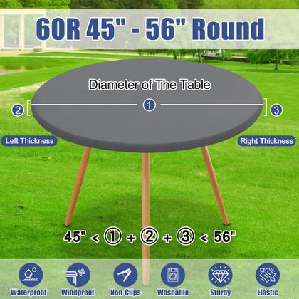 Imagem de Toalha de mesa Moosfor Round Spandex impermeável para 45-56 mesas