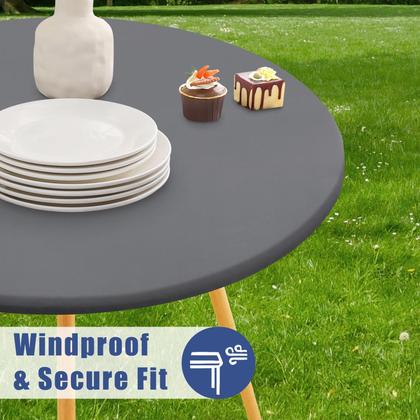 Imagem de Toalha de mesa Moosfor Round Spandex impermeável para 45-56 mesas