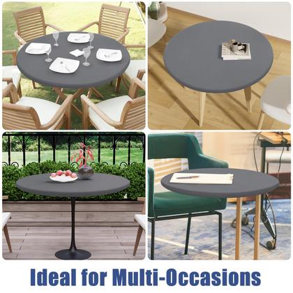Imagem de Toalha de mesa Moosfor Round Spandex impermeável para 45-56 mesas