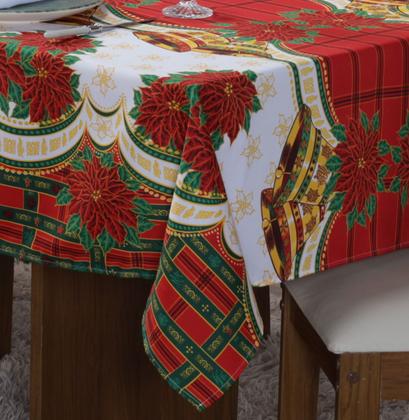 Imagem de Toalha de mesa natal 6 lugares 1,4m x 2 m Retangular Oxford