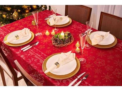 Imagem de Toalha De Mesa Natal De Renda 8 Lugares 2,50x1,55m- Lepper