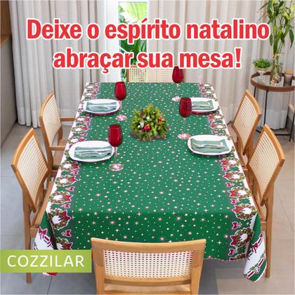 Imagem de Toalha de Mesa Natal Estampada Retangular 6 Cadeiras
