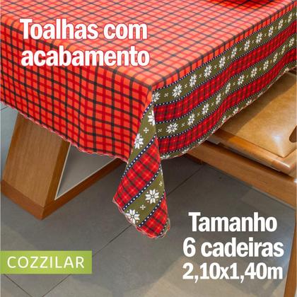 Imagem de Toalha de Mesa Natal Estampada Retangular 6 Cadeiras