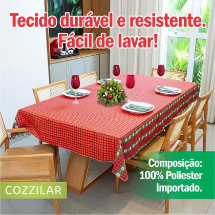 Imagem de Toalha de Mesa Natal Estampada Retangular 6 Cadeiras