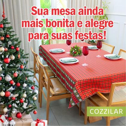 Imagem de Toalha de Mesa Natal Estampada Retangular 6 Cadeiras
