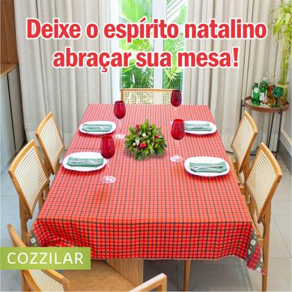 Imagem de Toalha de Mesa Natal Estampada Retangular 6 Cadeiras