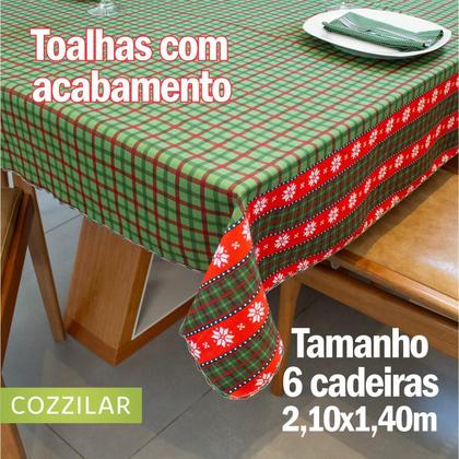 Imagem de Toalha de Mesa Natal Estampada Retangular 6 Cadeiras
