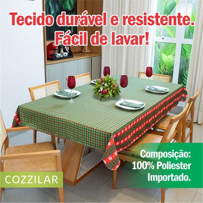 Imagem de Toalha de Mesa Natal Estampada Retangular 6 Cadeiras