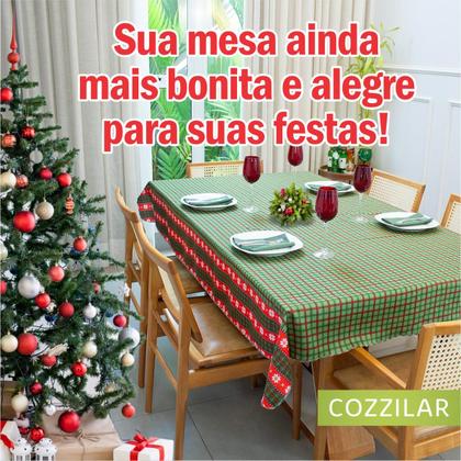 Imagem de Toalha de Mesa Natal Estampada Retangular 6 Cadeiras