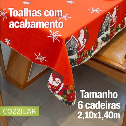 Imagem de Toalha de Mesa Natal Estampada Retangular 6 Cadeiras