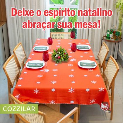 Imagem de Toalha de Mesa Natal Estampada Retangular 6 Cadeiras