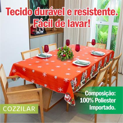 Imagem de Toalha de Mesa Natal Estampada Retangular 6 Cadeiras