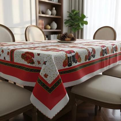 Imagem de Toalha de Mesa Natal Retangular Para 6 Cadeiras
