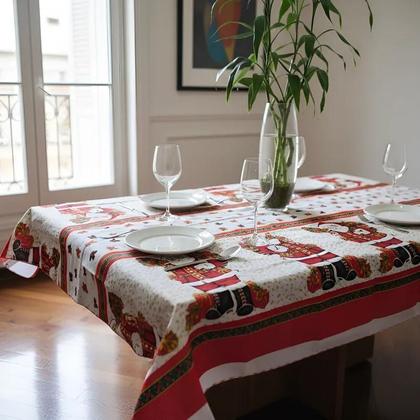 Imagem de Toalha de Mesa Natal Retangular Para 6 Cadeiras