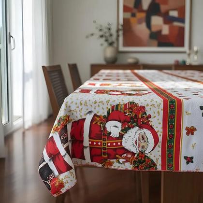 Imagem de Toalha de Mesa Natal Retangular Para 6 Cadeiras