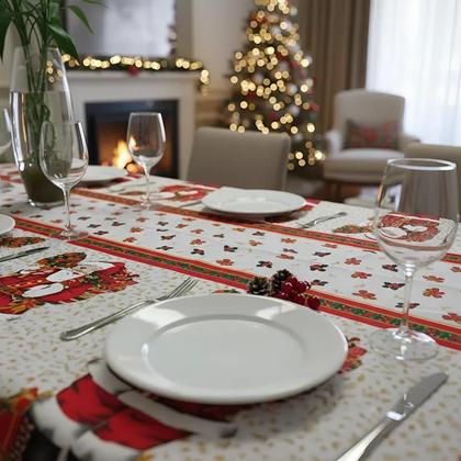 Imagem de Toalha de Mesa Natal Retangular Para 6 Cadeiras