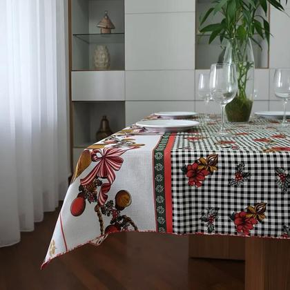 Imagem de Toalha de Mesa Natal Retangular Para 6 Cadeiras