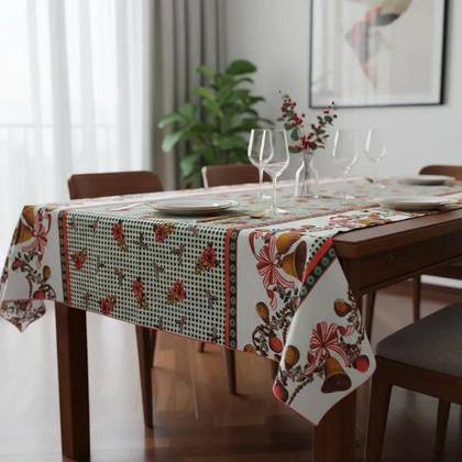Imagem de Toalha de Mesa Natal Retangular Para 6 Cadeiras