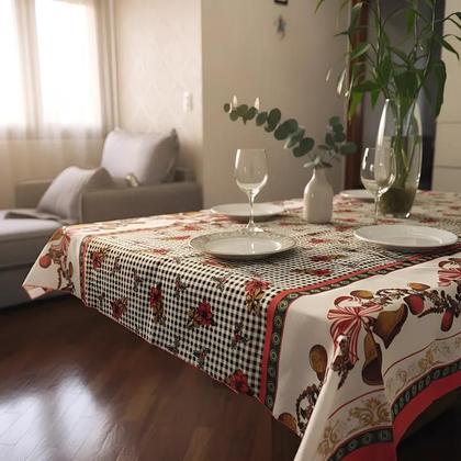 Imagem de Toalha de Mesa Natal Retangular Para 6 Cadeiras