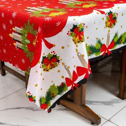 Imagem de Toalha de Mesa Natalina 4 Lugares 1,50m x 1,40m Oxford Estampado