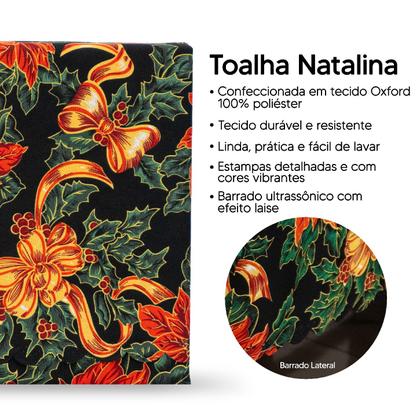 Imagem de Toalha de Mesa Natalina 4 Lugares 1,50m x 1,40m Oxford Estampado