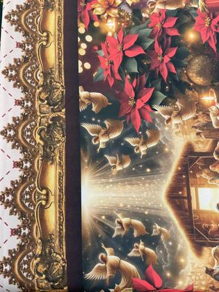 Imagem de Toalha de Mesa Natalina 6 Lugares Retangular Luxo - Presépio